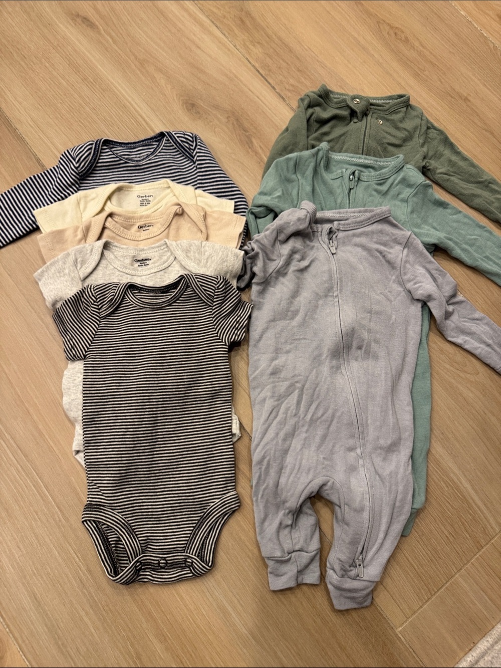 Neutral, Gray, Green & Navy Kids One-Piece Bodysuit Pack (newborn-3m)